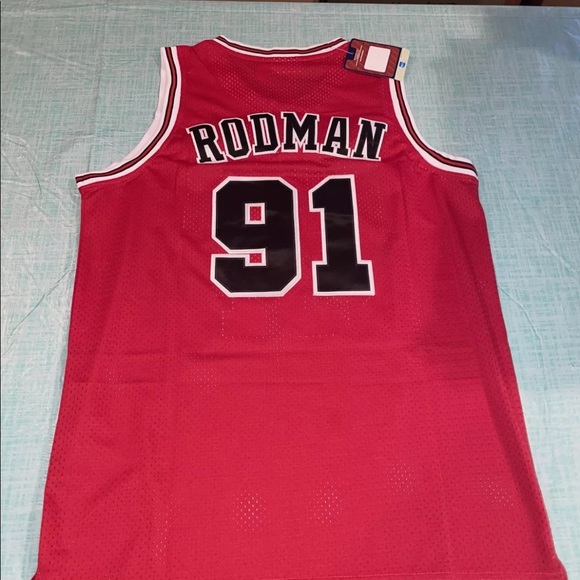 Nwt Adult Large MITCHELL NESS CHICAGO BULLS DENNIS RODMAN 1997-98 JERSEY Patch - Picture 6 of 9